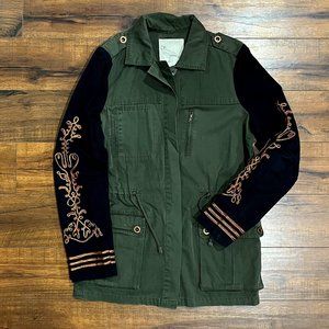 White Crow Canvas Utility Jacket (WJ143272B) in Olive, Black, and Orange